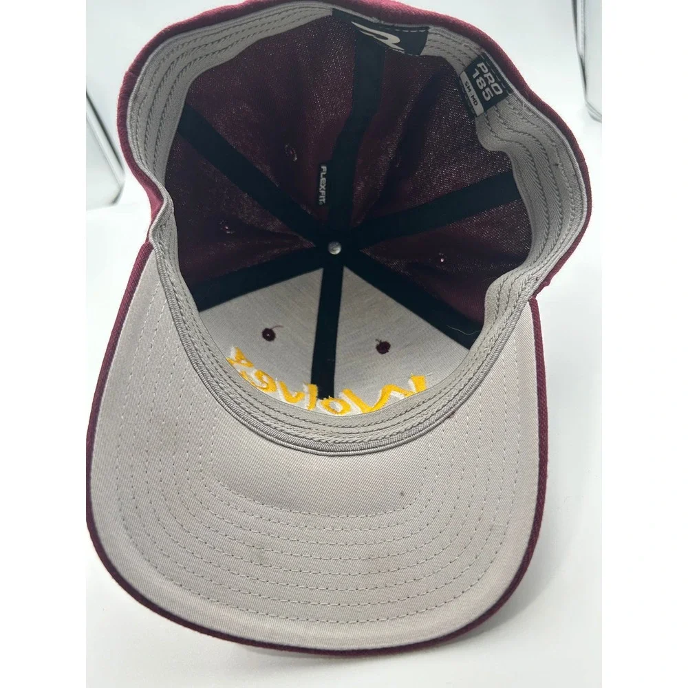 NSU Wolves Flexfit‎ Hat Pro 185 Maroon Yellow Embroidered Baseball Cap SM-MD
